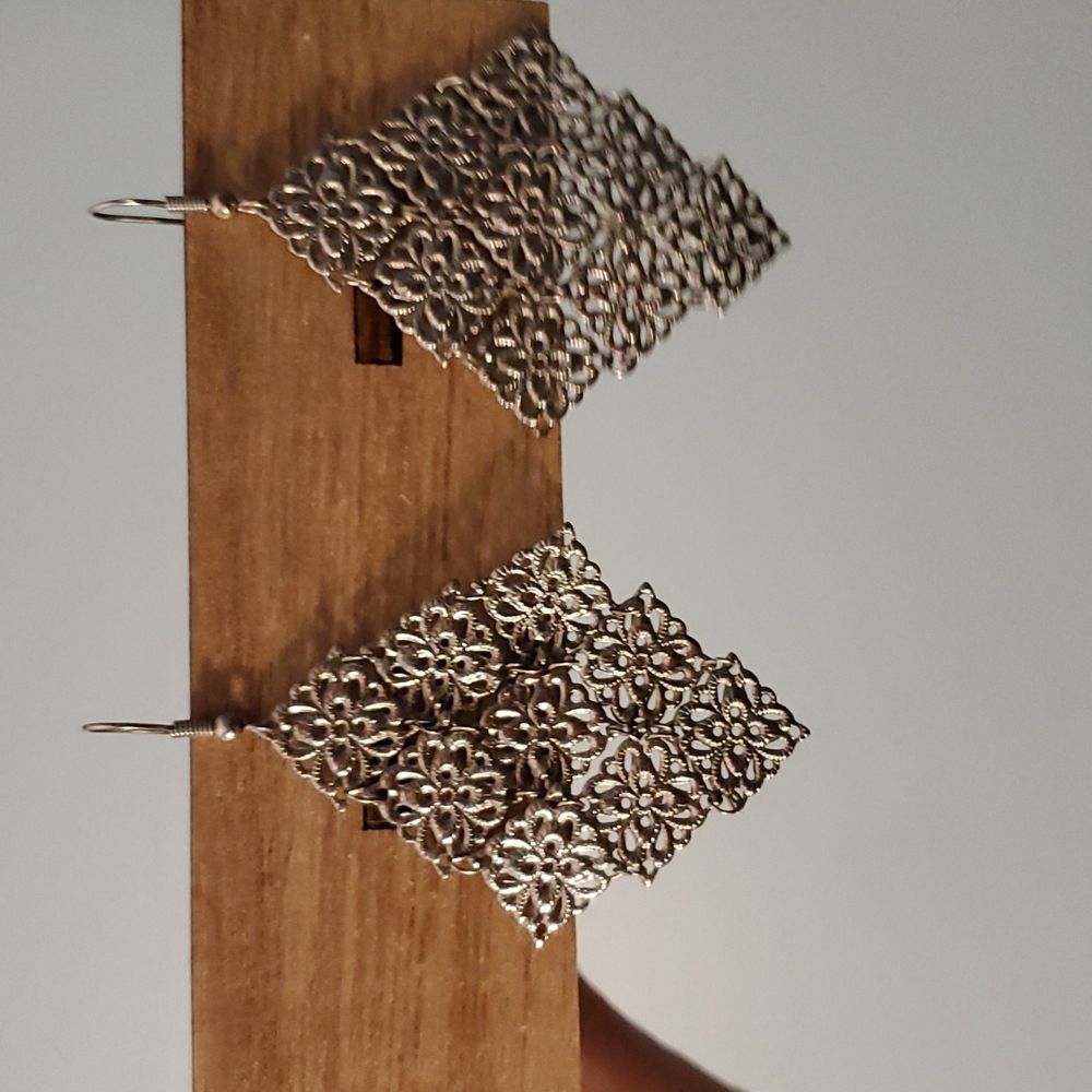 Silver dangle earrings